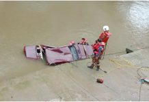 வேகக் கட்டுப்பாட்டை இழந்த கார் ஆற்றில் பாய்ந்தது