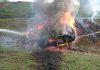 Lelaki nyaris maut kereta terbalik, terbakar