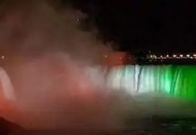 இந்திய தேசிய கொடியின் வண்ணங்களில் ஜொலித்த நயாகரா நீர்வீழ்ச்சி