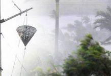 பாம்பன் பாலத்தில் புயல் எச்சரிக்கை கூண்டு