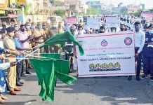 சாலை பாதுகாப்பு விழிப்புணர்வு பேரணி: காவல் ஆணையர் தொடங்கி வைத்தார்