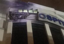 அம்பாங் புத்ரி பெயர் பலகையில் தீ