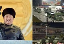 வடகொரியாவின் பிரம்மாண்ட ராணுவ அணிவகுப்பு