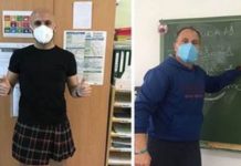 பாவாடை அணிந்து பாடம் எடுத்த ஆண் ஆசிரியர்கள்