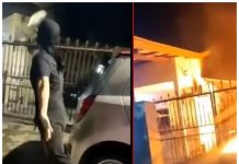 வீட்டை எரித்த செயலில் ஈடுப்பட்ட முகமூடி அணிந்த ஆடவரை போலீசார் தேடி வருகின்றனர்