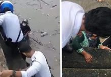 Polis trafik menjadi pahlawan, menyelamatkan 3 kanak-kanak hampir melayang ketika memancing