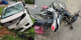 MPV வகை வாகனத்துடன் மோட்டார் வண்டி மோதிய விபத்தில், மோட்டார் வண்டி ஓட்டுநர் சம்பவ இடத்தில் பலி !