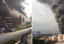 சிகாம்புட்டில் தீ – நகரில் அடர்ந்த புகை சூழ்ந்துள்ளது