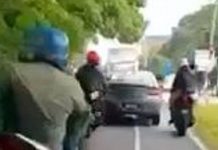 Polis cari pemandu kereta masuk laluan motosikal