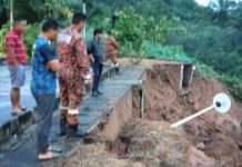 தொங்காட் காவல் நிலையம் அருகே நிலச்சரிவு