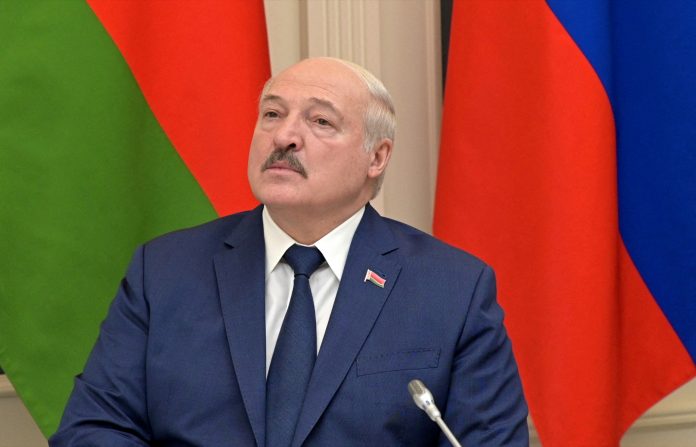 FILE PHOTO: Belarusian President Alexander Lukashenko observes the exercise of the strategic deterrence force, in Moscow