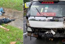 2 maut, lori rempuh motosikal bawah jejambat