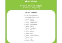 செராஸ், தாமான் மூடாவில் 15 பகுதிகள் நீர் விநியோகத் தடை