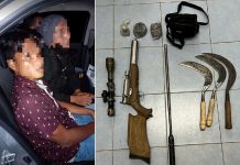 ஏர் ரைபிள், அரிவாள்களுடன் கடல் வழியாக நாட்டிற்குள் நுழைந்த நான்கு சட்டவிரோத குடியேறிகள் கைது!