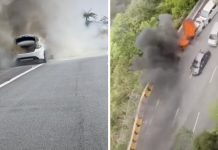 கெந்திங் செல்லும் சாலையில் கார் தீப்பிடித்து எரிந்ததால் பரபரப்பு