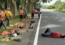 பதின்ம வயது வாலிபர் ஓட்டிய பல நோக்கு வாகனம் மோதியதில், சாலையருகில் ஓய்வெடுத்துக்கொண்டிருந்த புல் வெட்டுபவர் ஒருவர் பலி; மற்றொருவர் காயம்