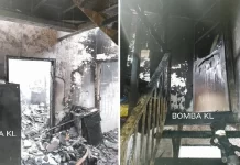 Rumah teres musnah dalam kebakaran