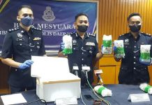 போதைப்பொருள் கடத்தல் கும்பலைச் சேர்ந்தவர்கள் என நம்பப்படும் இருவர் கைது; RM216,000 மதிப்புள்ள சியாபு போதைப்பொருள் பறிமுதல்