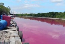 பொறுப்பற்றவர்களின் செயலால் Sungai Chandong நீர் சிவப்பு நிறமாக மாறியது