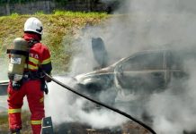 சாலையில் திடீரென பற்றி எரிந்த கார்; ஓட்டுநர் மரணம்