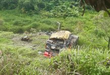 சண்முகநாதன் ஓட்டிச் சென்ற கான்கிரீட் டிரெய்லர் 60 மீட்டர் பள்ளத்தில் விழுந்ததில் அவர் உயிரிழந்தார்