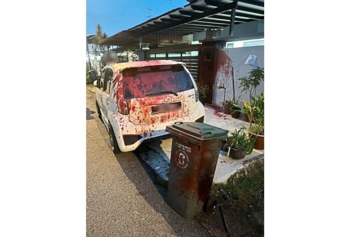 red paint warning