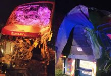 விரைவுப் பேருந்து டிரெய்லரின் பின்புறத்தில் மோதியதில் 16 பயணிகள் காயம்