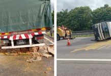 முட்டைகளை ஏற்றிவந்த லோரி விபத்துக்குள்ளானதில் ஓட்டுநர் லேசான காயமடைந்தார்