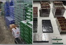 19 மில்லியன் ரிங்கிட் மதிப்புள்ள மதுபானம், சிகரெட் ஆகியவற்றை போலீசார் கைப்பற்றினர்