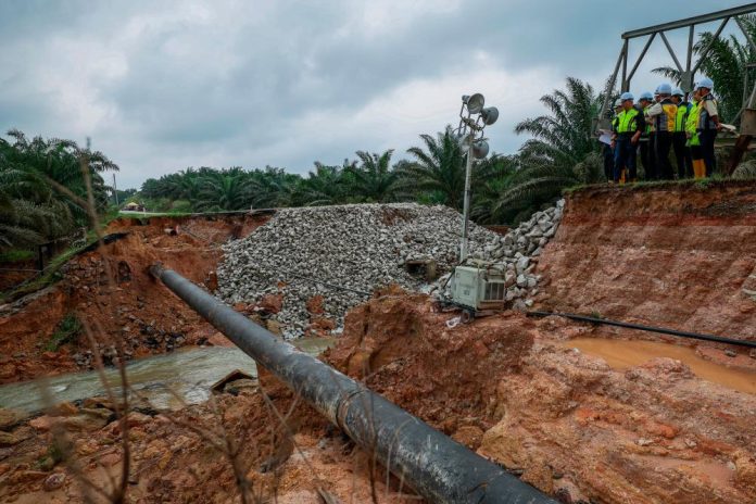 road damaged