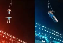 கையை பிடிக்கத்தவறிய கணவனால் சர்க்கஸ் நிகழ்ச்சியில் பல அடி உயரத்தில் இருந்து விழுந்த மனைவி பலி