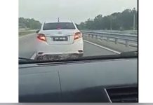 விரைவு பாதையில் காரை நிறுத்திய ஓட்டுநரை தேடும் போலீசார்