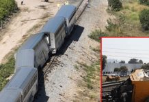 தண்டவாளத்தை கடக்க முயன்ற லோரி மீது ரெயில் மோதல்; அமெரிக்காவில் சம்பவம்