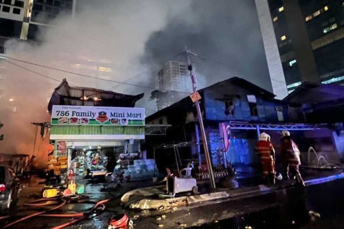 johor shop fire