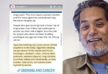 புகைபிடித்தல்-புற்றுநோய் தொடர்பைப் பற்றிய விழிப்புணர்வின்மை தியோங்கின் குறைபாட்டைக் கண்டித்து KJ கருத்து பதிவு