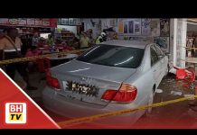 Wanita sedang sarapan dalam kedai maut dirempuh kereta