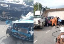 அலோர் ஸ்டாரில் நான்கு வாகனங்களை உட்படுத்திய விபத்தில் இருவர் மரணம், மூவர் காயம்