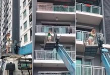 எலக்ட்ரானிக் கதவின் பூட்டு பழுதடைந்ததால் கிரேனை பயன்படுத்தி வீட்டிற்குள் சென்ற பெண்