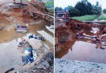 Motosikal terbabas ke parit dalam pembinaan Seorang maut