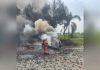 Lori bawa bateri terbakar