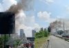 Papan iklan di Lebuhraya Persekutuan terbakar – 3 cedera