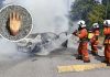 Tangan putus ditemui semasa memadam api dalam kereta