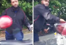 Hantam cermin kereta dengan topi keledar, lelaki ditahan