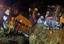 தைப்பிங்கில் ஆம்புலன்ஸ் விபத்துக்குள்ளானதில் வயதான நோயாளி உட்பட நால்வர் காயம்