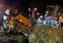 Ambulans terbabas dalam parit – 4 cedera