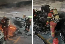 3 kereta terbakar di parkir LRT