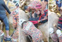 Kaki tersepit celah batu sungai, lelaki tahan sakit 6 jam