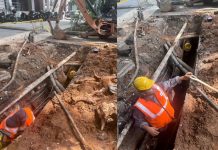 Kerja baik pulih paip pecah mengakibatkan kerosakan jalan!