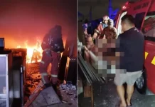 இரட்டை மாடி கடை வீட்டில் ஏற்பட்ட தீயில் ஆடவர் காயம்