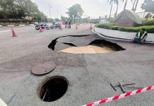 KLIAவின் பூங்கா ராயா வளாகத்தின் நுழைவாயிலில் திடீரென ஏற்பட்ட குழி